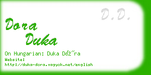 dora duka business card